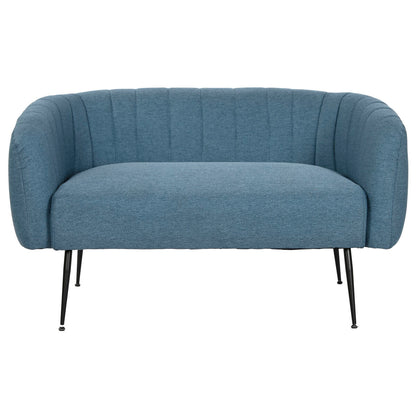 Canapé DKD Home Decor Bleu Noir Mousse Bois Métal Velours Scandi 129 x 75 x 73 cm