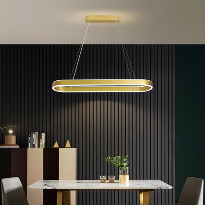 LYOOWNG Modern Oval LED Pendant Light, Metal Ceiling Mount, Adjustable Height, No Flicker, for Dining Room, Kitchen, Office, Bar, Cafe, Commercial Lighting, 110V/220V, perfect for Christmas gifts, holiday office, bedroom, hot