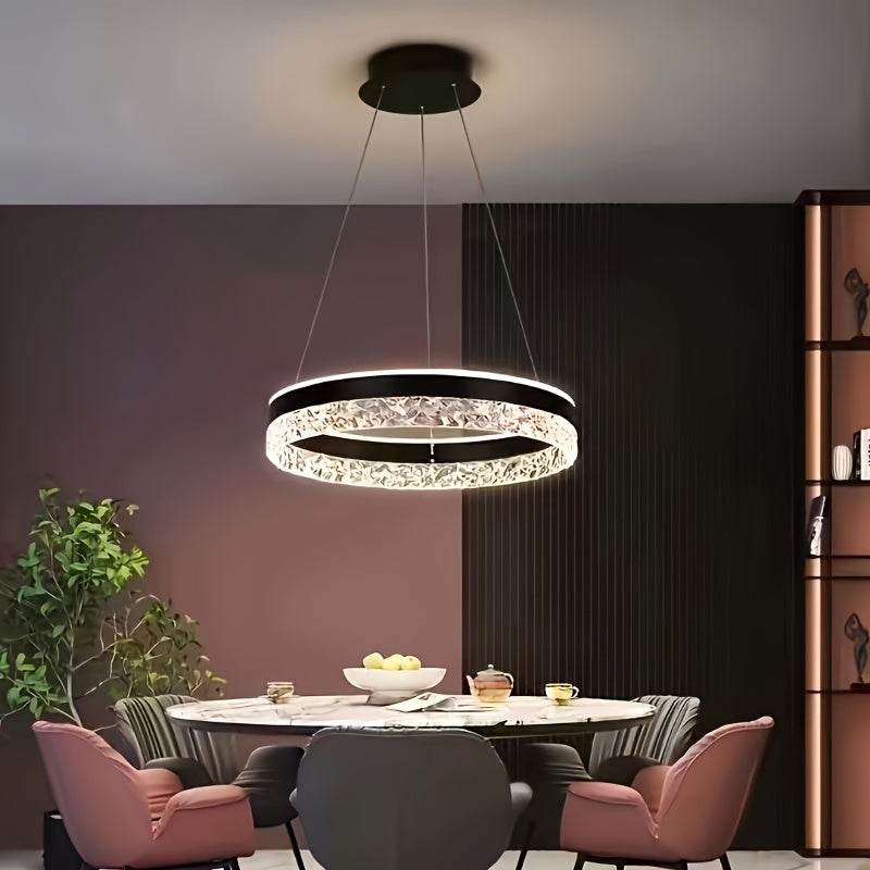 Modern Crystal LED Chandelier: Suitable for Dining, Bar, Bedroom, Living Room, Hotel, and Corridor Ceiling Lighting - Includes Installation Hardware, Semi-Embedded Mounting, Removable Clamp, and Hardwired Power Source (85V-26