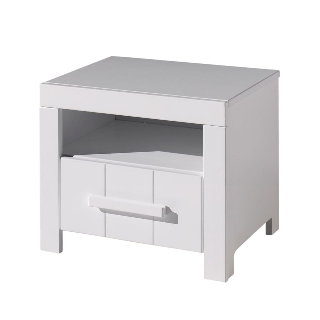 Vipack Table de chevet avec tiroir Erik Bois Blanc