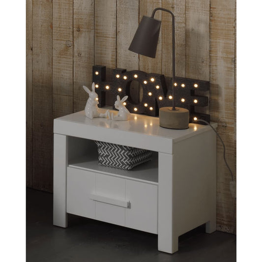 Vipack Table de chevet avec tiroir Erik Bois Blanc