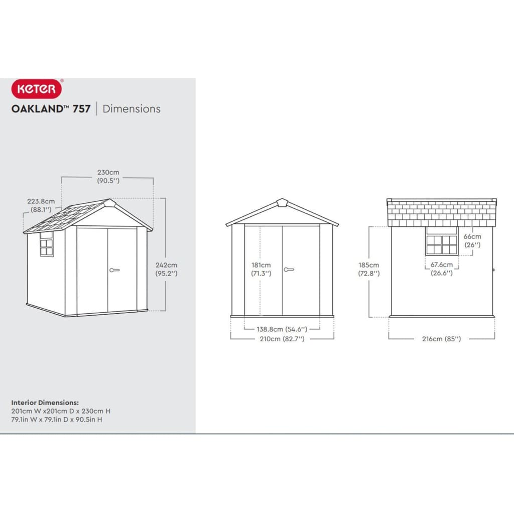 Keter Abri de jardin Oakland 757 anthracite