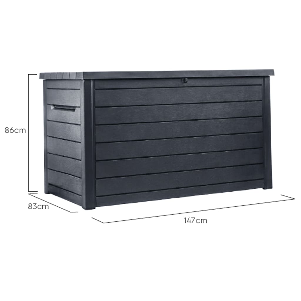 Keter Boîte de rangement de jardin Ontario 870 L Anthracite Ecom