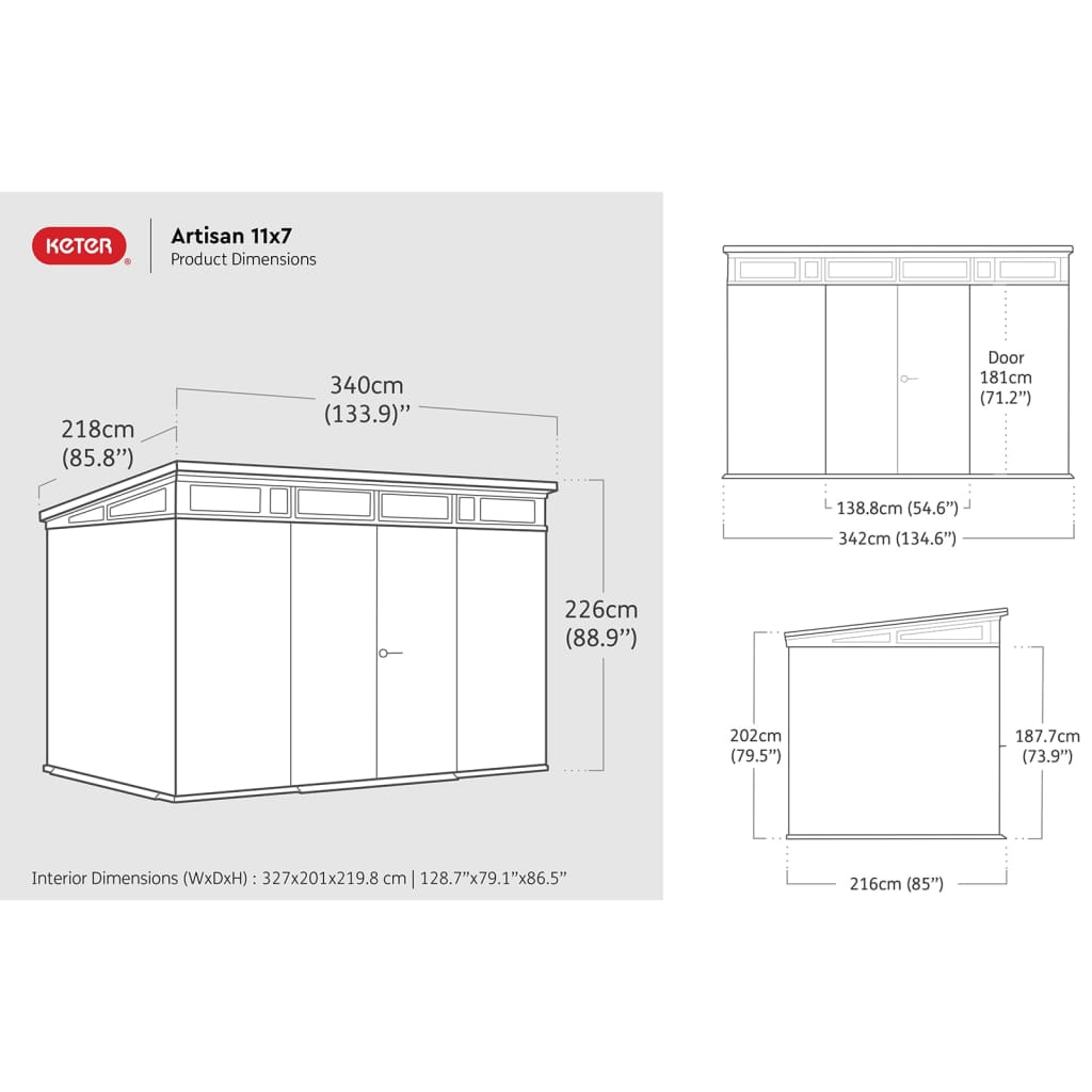 Keter Abri de jardin Artisan 117 Gris brunâtre