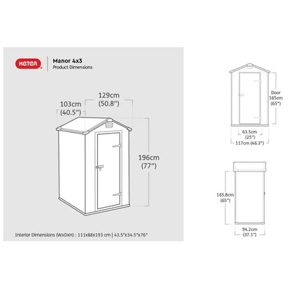 Keter Abri de jardin Manor 43 gris foncé