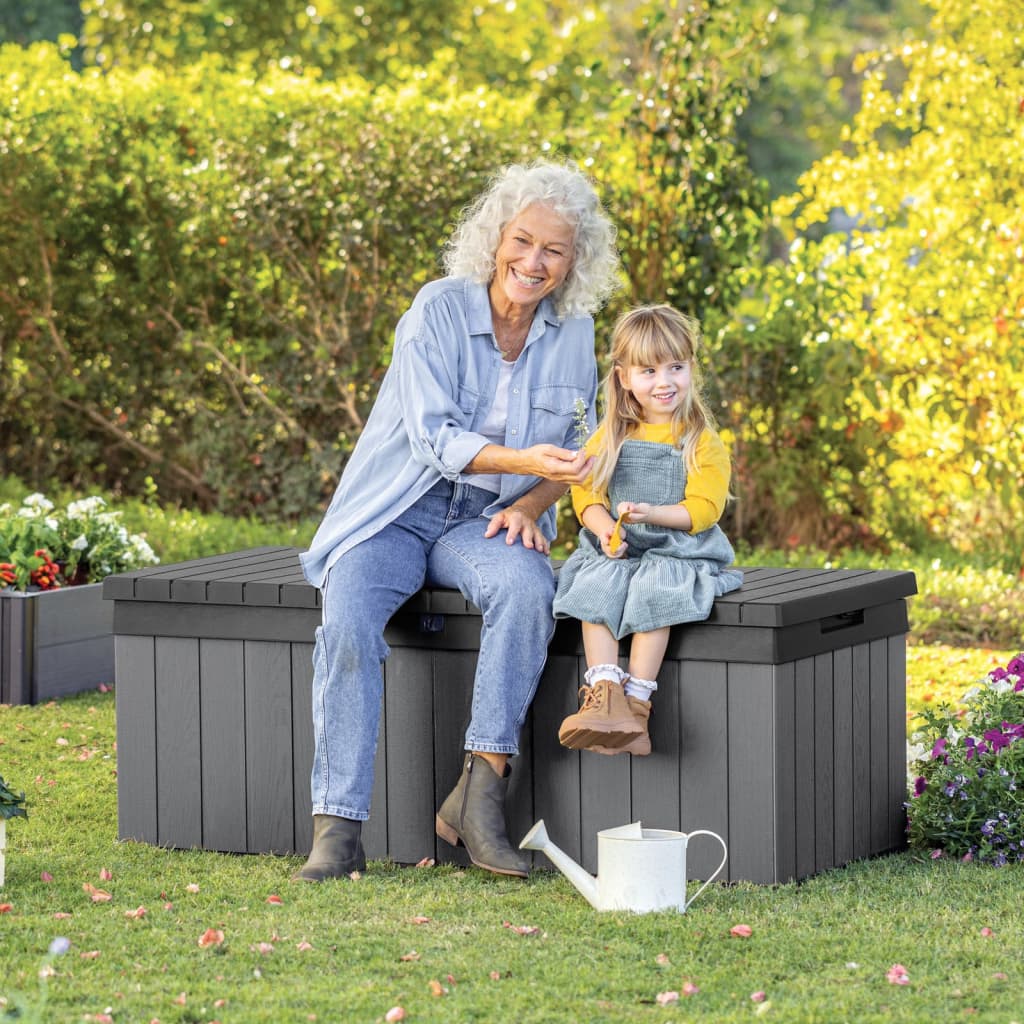 Keter Boîte de rangement de jardin Darwin 380 L Gris