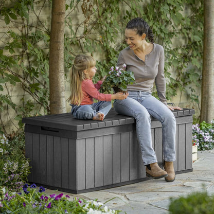 Keter Boîte de rangement de jardin Darwin 380 L Gris