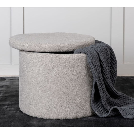 Venture Home Pouf Dunken 51x51x43 cm Teddy Grège