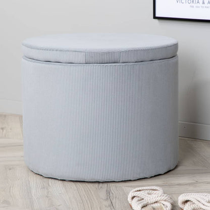 Venture Home Pouf Dunken 51x51x43 cm Velours côtelé Gris