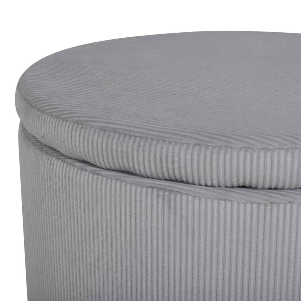 Venture Home Pouf Dunken 51x51x43 cm Velours côtelé Gris