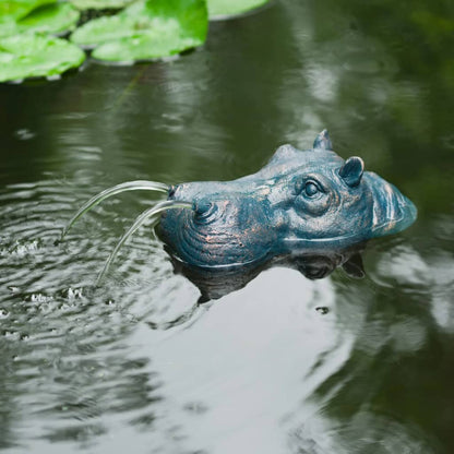 Ubbink Fontaine de jardin à cracheur flottante Hippopotame