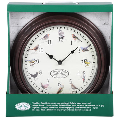 Esschert Design Horloge avec sons d'oiseaux