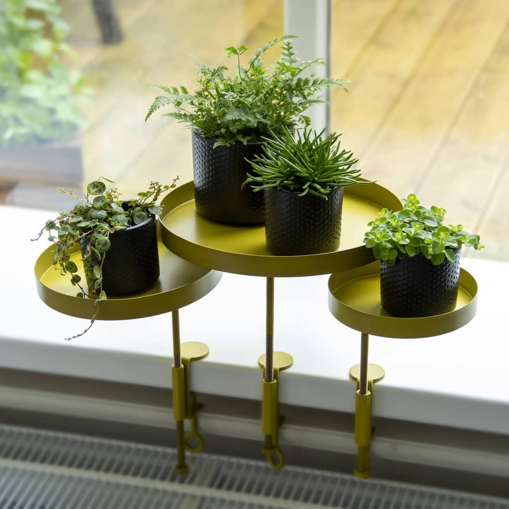 Esschert Design Plateau pour plantes avec pince Rond Doré S