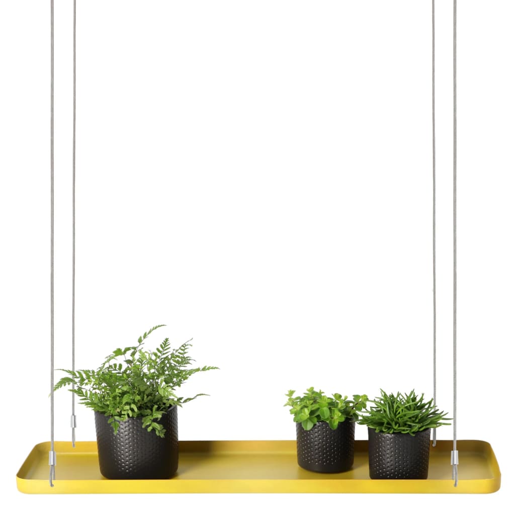 Esschert Design Plateau suspendu pour plantes rectangulaire Doré L