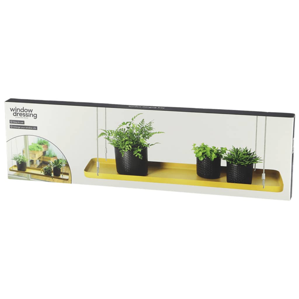 Esschert Design Plateau suspendu pour plantes rectangulaire Doré L