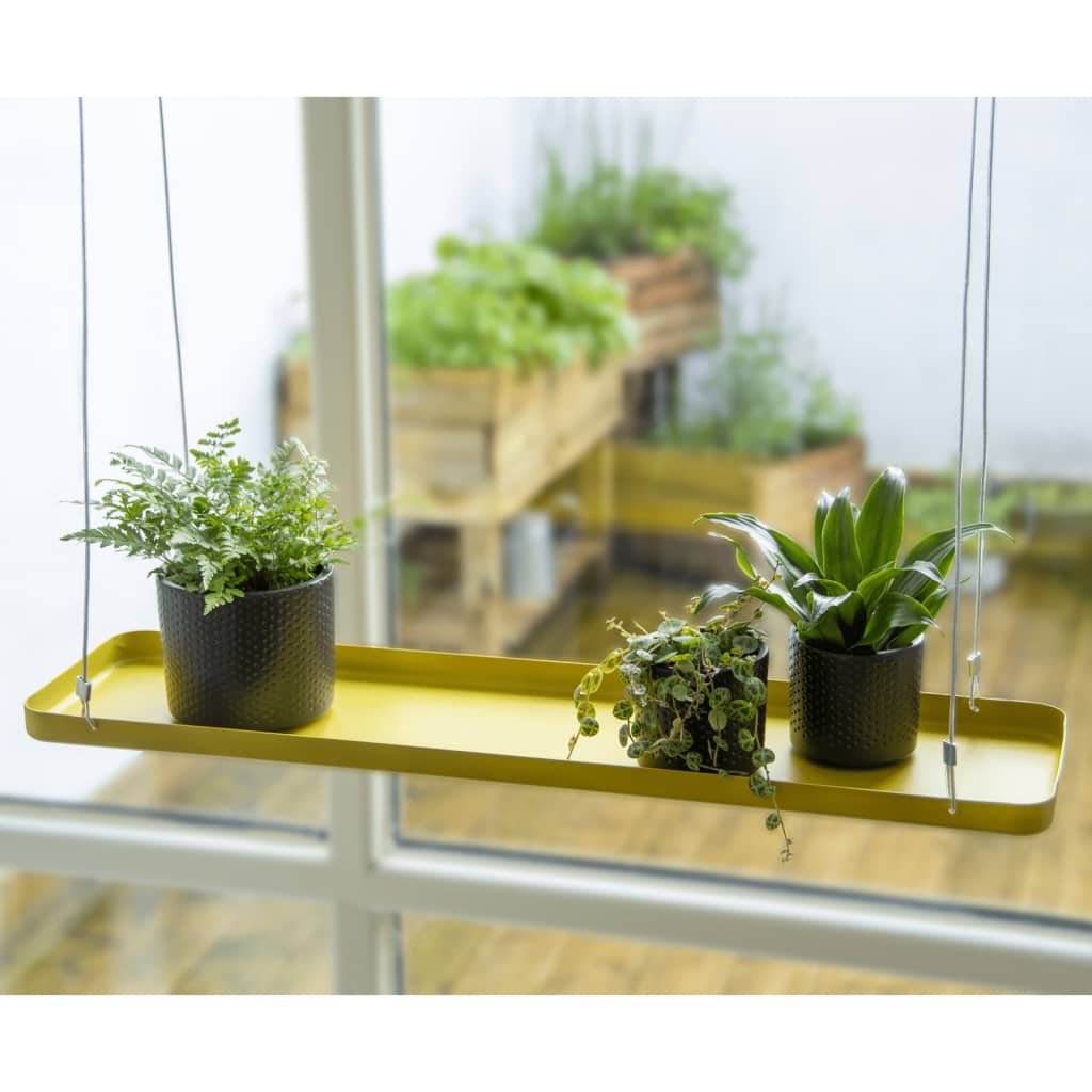 Esschert Design Plateau suspendu pour plantes rectangulaire Doré L