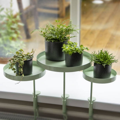 Esschert Design Plateau pour plantes avec pince rond vert S