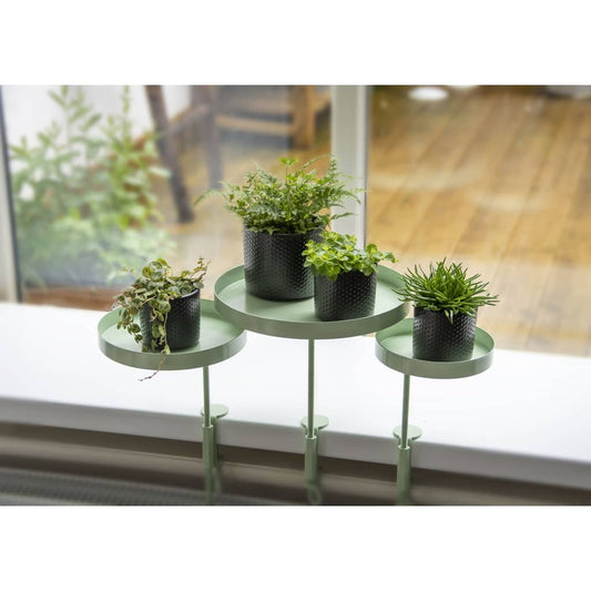 Esschert Design Plateau pour plantes avec pince Rond Vert M