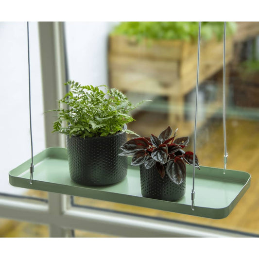 Esschert Design Plateau suspendu pour plantes rectangulaire vert S