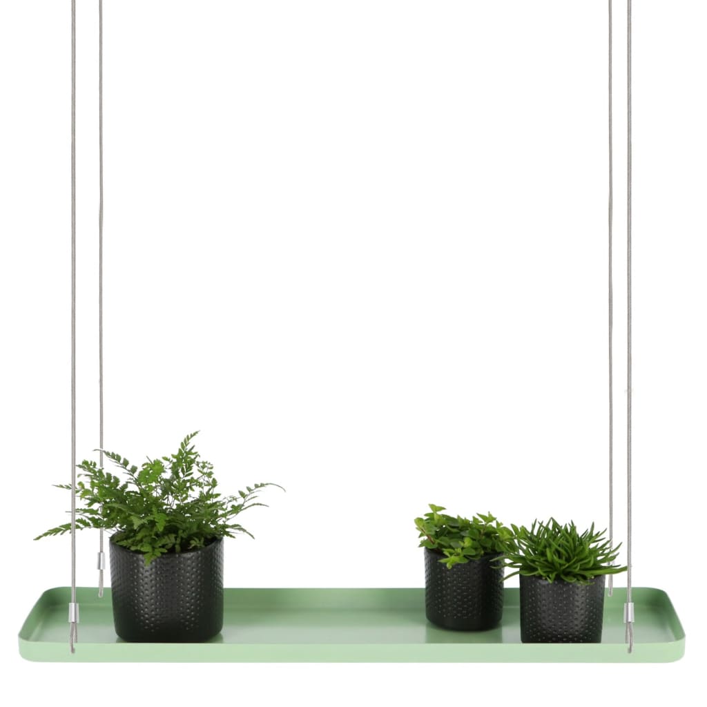 Esschert Design Plateau suspendu pour plantes rectangulaire vert L