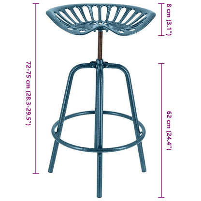 Esschert Design Chaise de tracteur de bar bleu