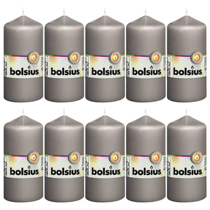 Bolsius Bougies pilier 10 pcs 120x58 mm Gris chaud