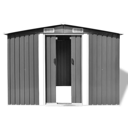 Abri de stockage pour jardin métal gris 257x205x178 cm