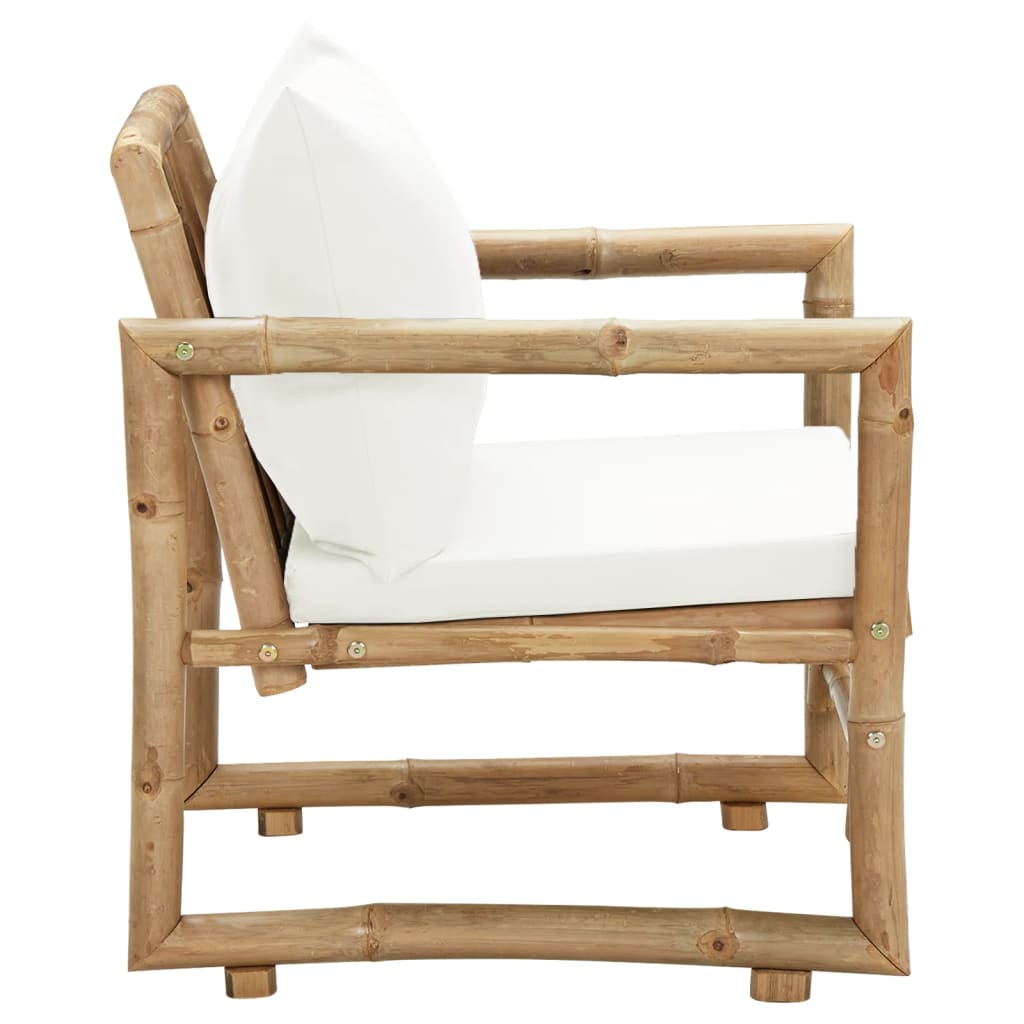 Chaises de jardin lot de 2 avec coussins et oreillers Bambou