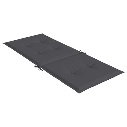 Coussins de chaise de jardin à dossier haut lot de 2 anthracite