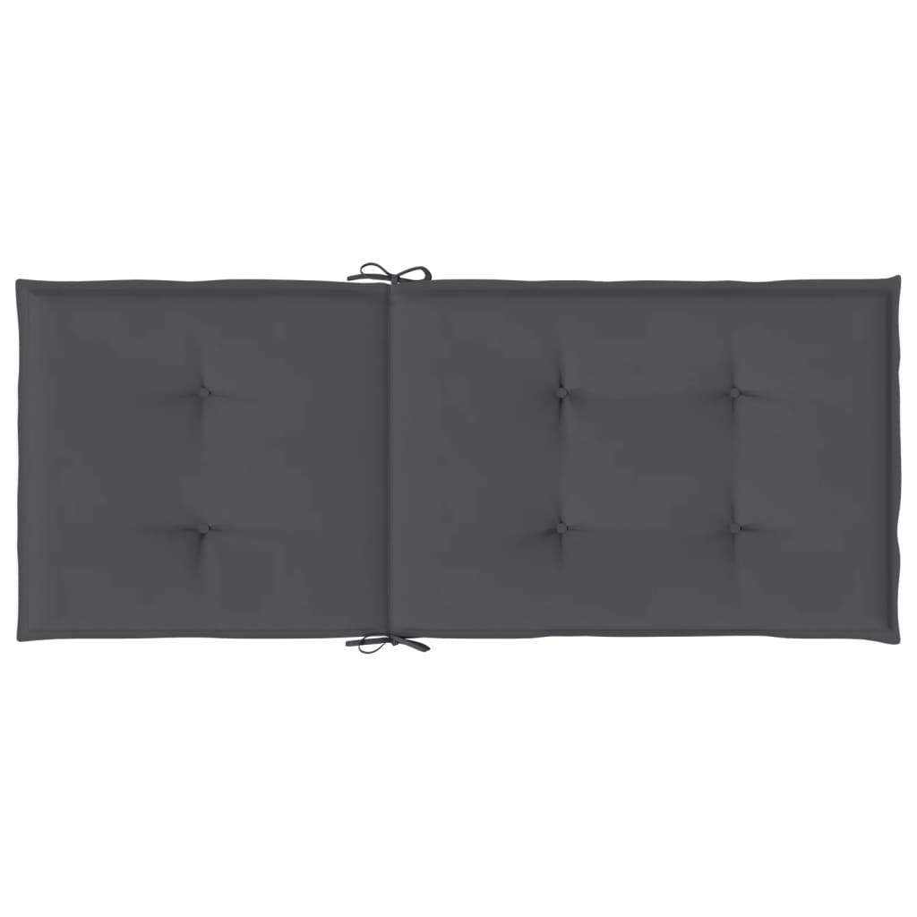 Coussins de chaise de jardin à dossier haut lot de 2 anthracite