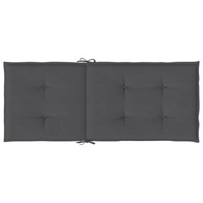 Coussins de chaise de jardin à dossier haut lot de 2 anthracite