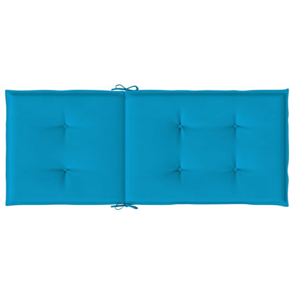 Coussins de chaise de jardin à dossier haut lot de 2 bleu tissu