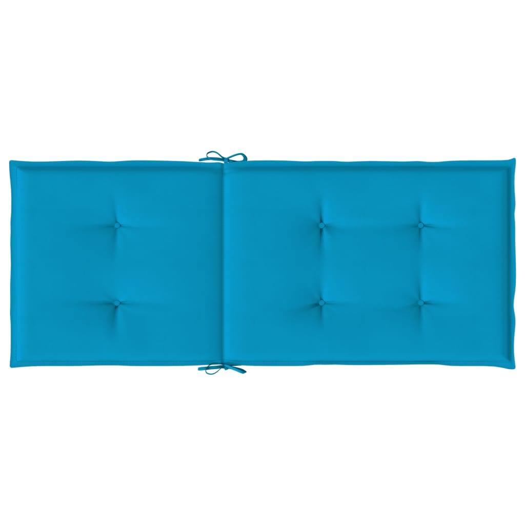 Coussins de chaise de jardin à dossier haut lot de 4 bleu tissu