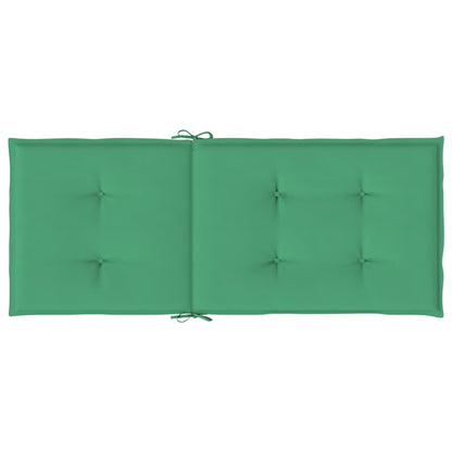 Coussins de chaise de jardin à dossier haut lot de 2 vert tissu