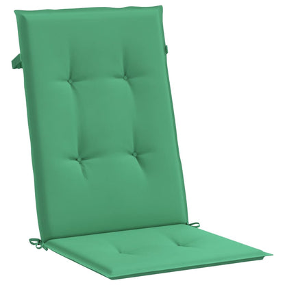 Coussins de chaise de jardin à dossier haut lot de 4 vert tissu