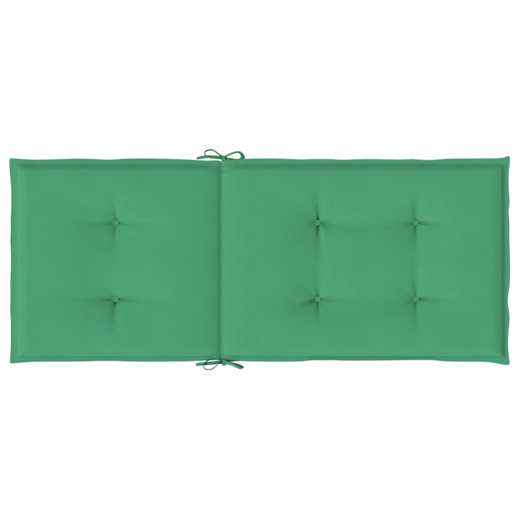 Coussins de chaise de jardin à dossier haut lot de 4 vert tissu