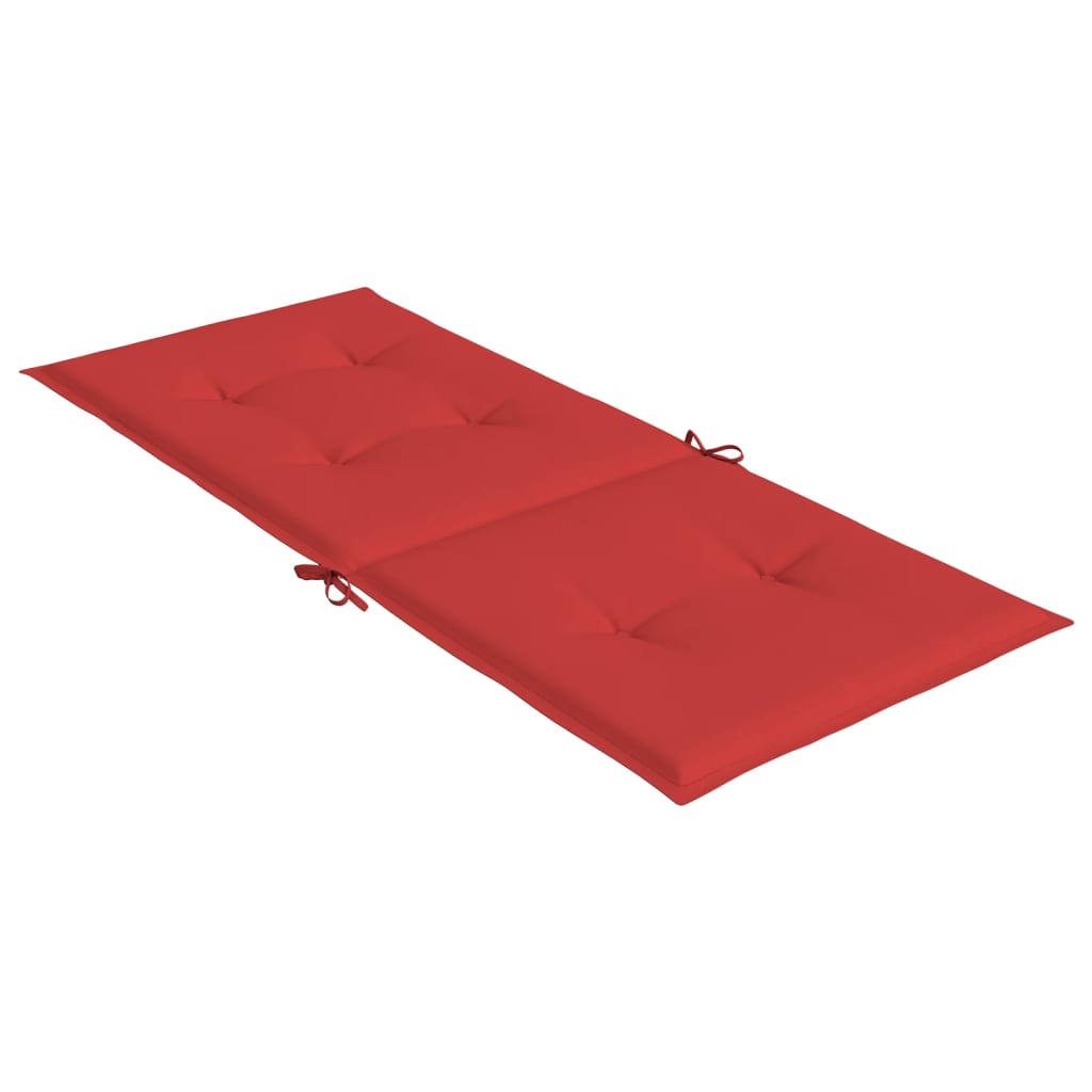 Coussins de chaise de jardin dossier haut lot de 4 rouge tissu