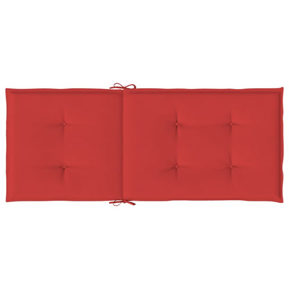 Coussins de chaise de jardin dossier haut lot de 4 rouge tissu