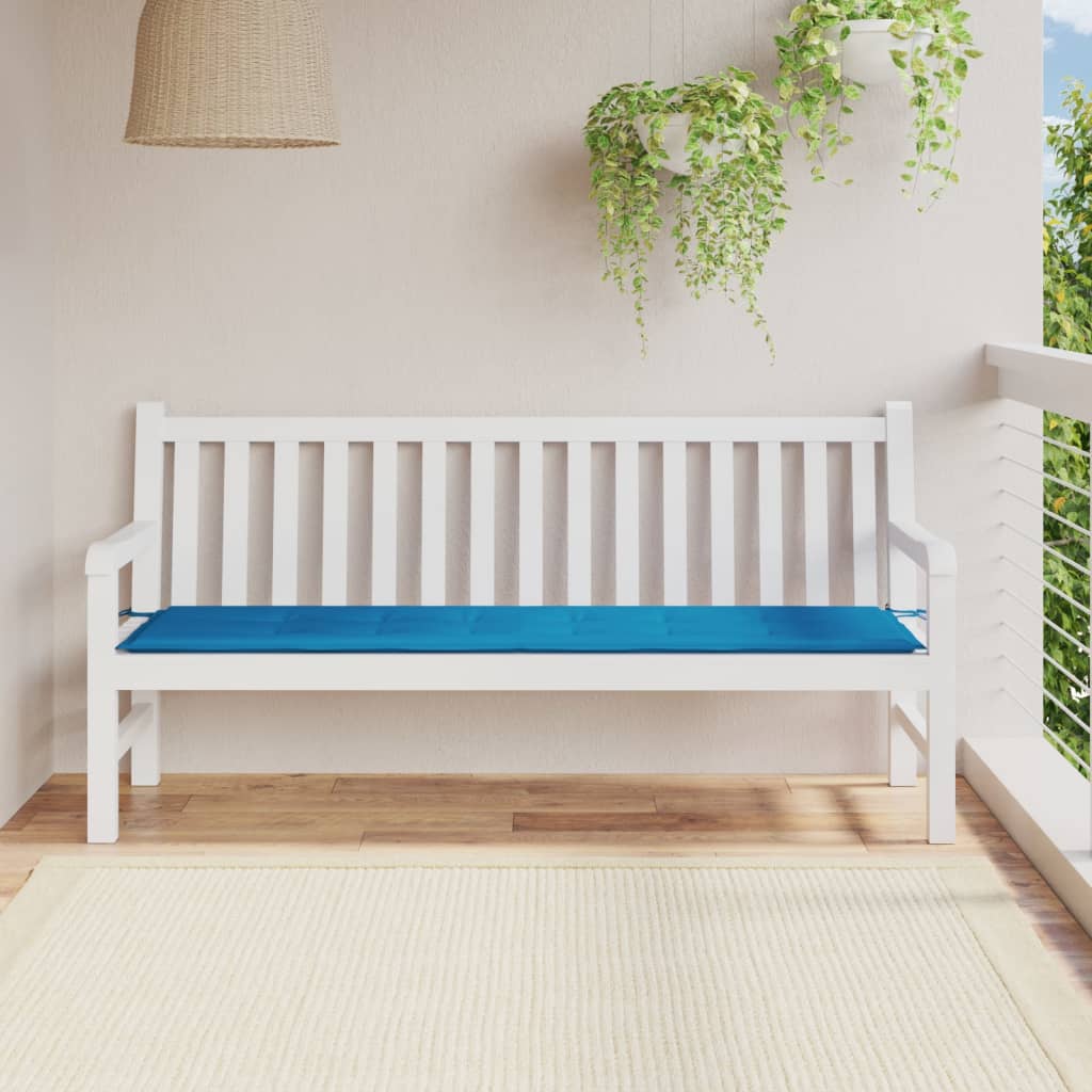 Coussin de banc de jardin bleu 180x50x3 cm tissu oxford