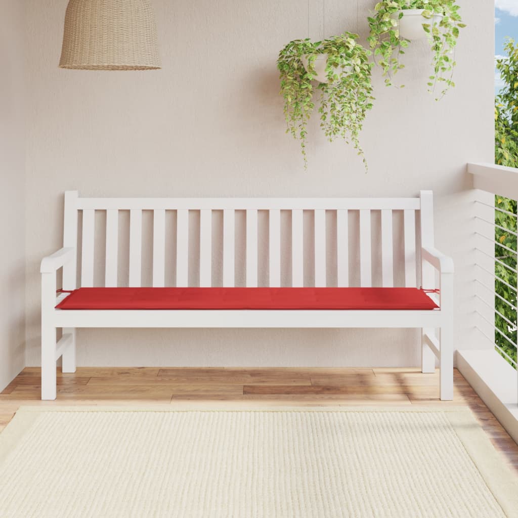 Coussin de banc de jardin rouge 180x50x3 cm tissu oxford