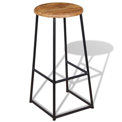 Tabourets de bar lot de 2 bois de teck massif