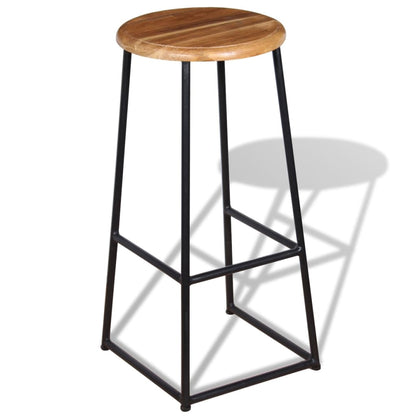 Tabourets de bar lot de 2 bois de teck massif