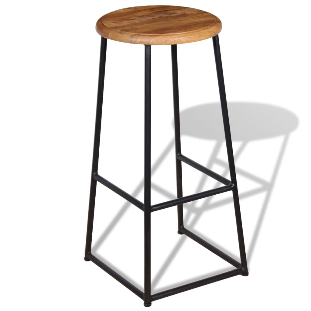 Tabourets de bar lot de 2 bois de teck massif