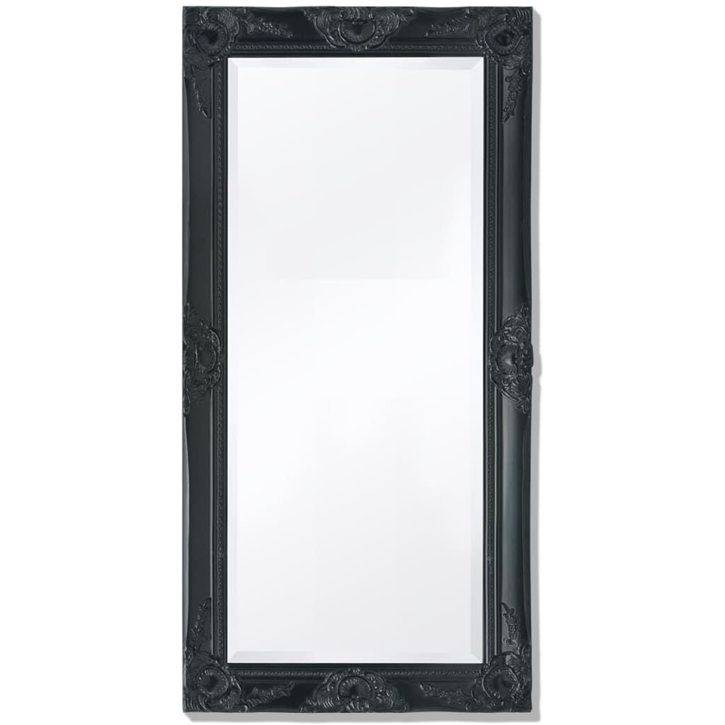 Miroir mural style baroque 100x50 cm noir