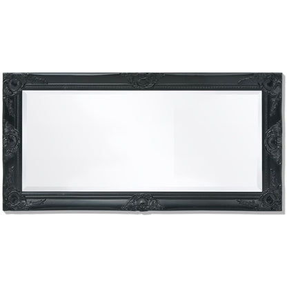 Miroir mural style baroque 100x50 cm noir