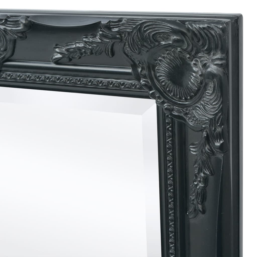 Miroir mural style baroque 100x50 cm noir