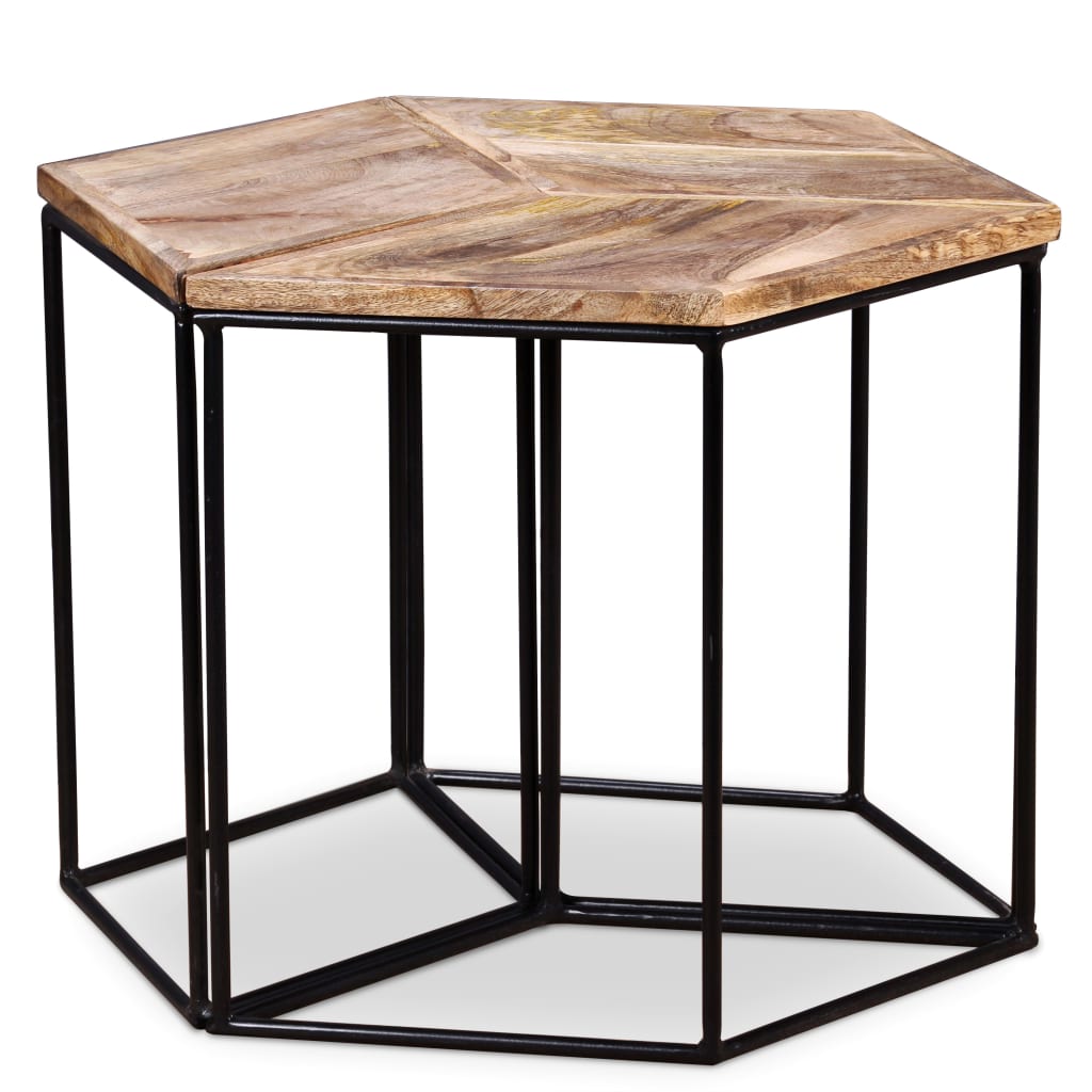 Table basse Bois de manguier massif 56x48x40 cm