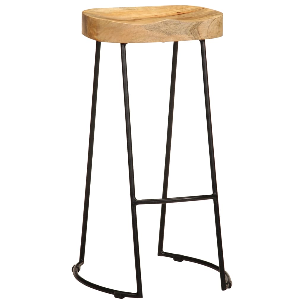 Tabourets de bar lot de 2 bois de manguier massif