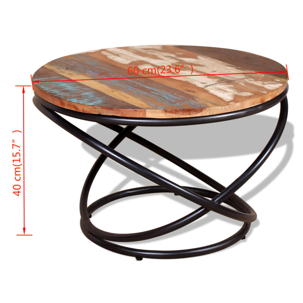 Table basse Bois de récupération massif 60x60x40 cm