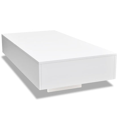 Table basse blanc brillant